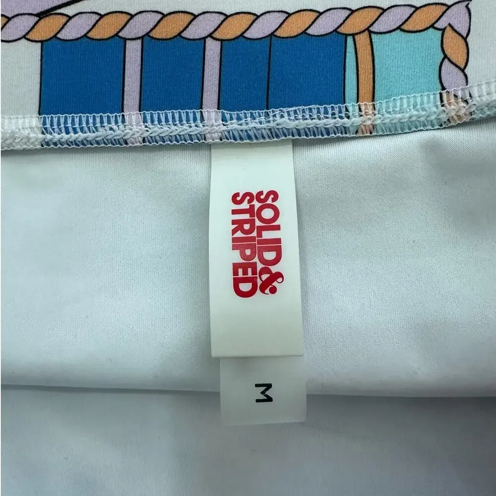 Solid & Striped Bikini Bottoms Medium Nautical Print High Waist Swim